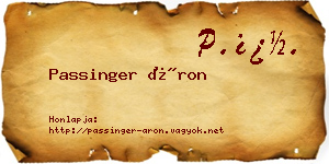 Passinger Áron névjegykártya